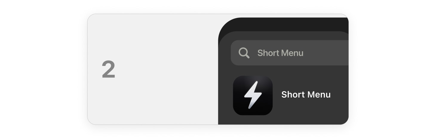 Short Menu is listed in your widget configurator